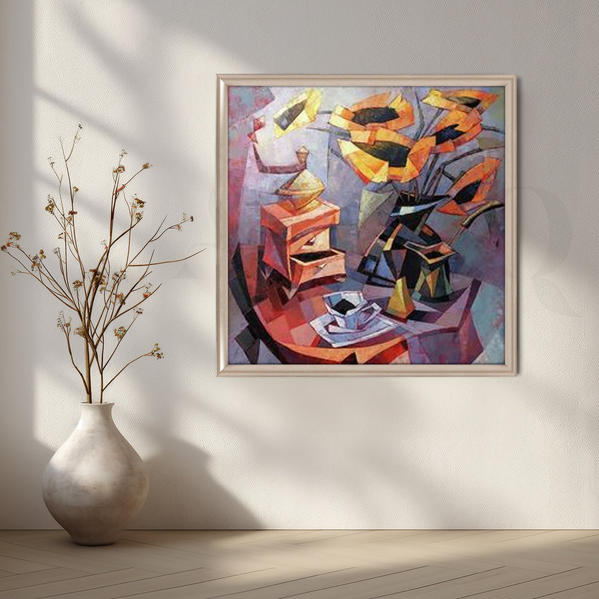 Cubist Coffee Table Still Life Canvas Artwork – Asha Art Studio – Image 4