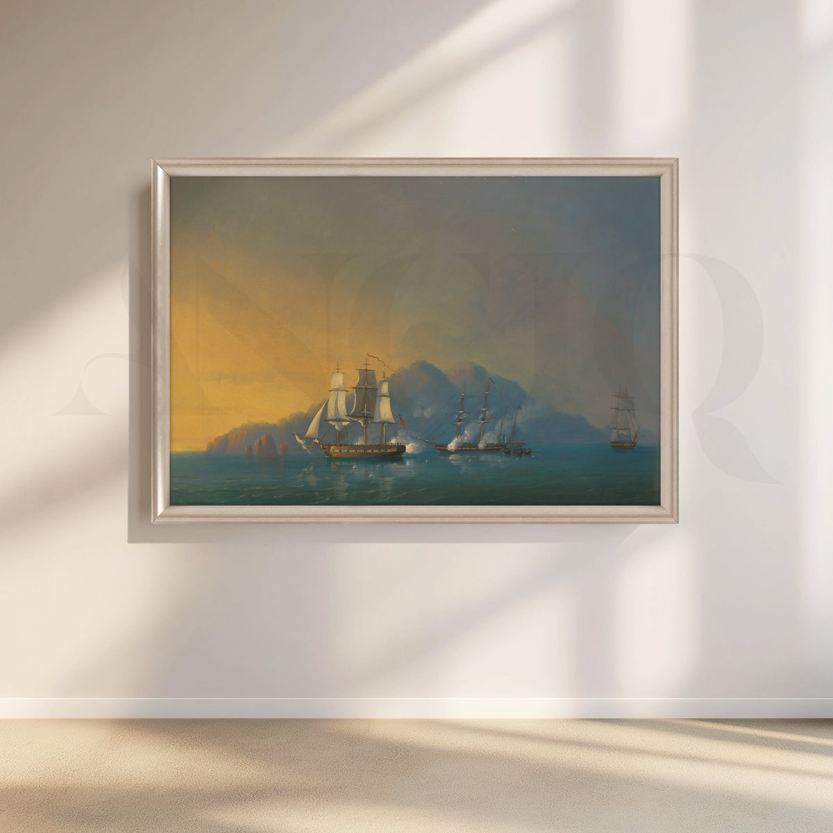 Ships at Sunset Bay Canvas Artwork – Asha Art Studio – Image 4