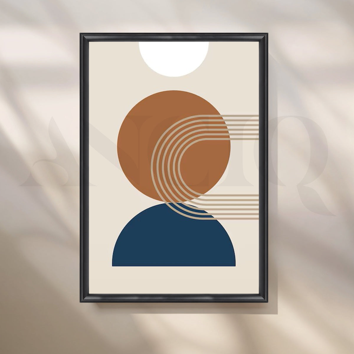 Minimal Sun and Moon Canvas Artwork – Asha Art Studio – Image 3