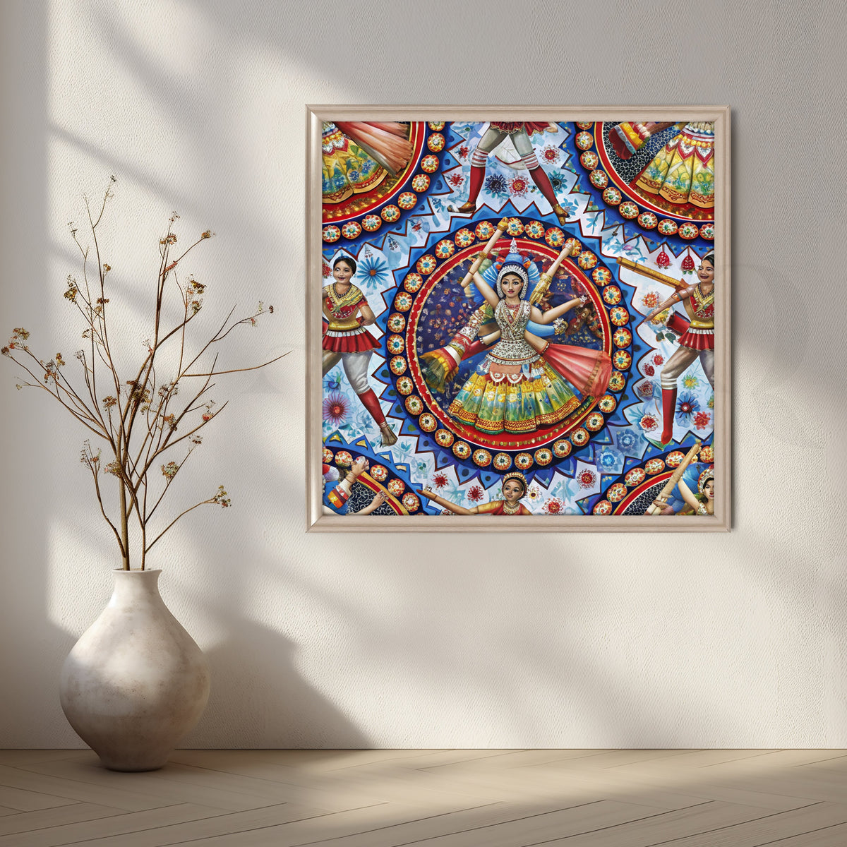 Garba Celebration Mandala Canvas Artwork – Asha Art Studio – Image 4