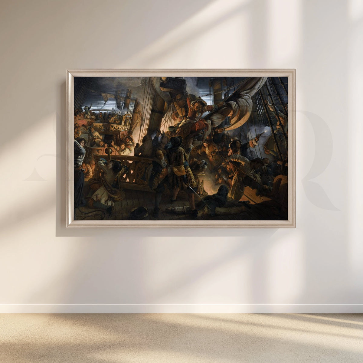 Deck Battle Scene Canvas Artwork – Asha Art Studio – Image 4