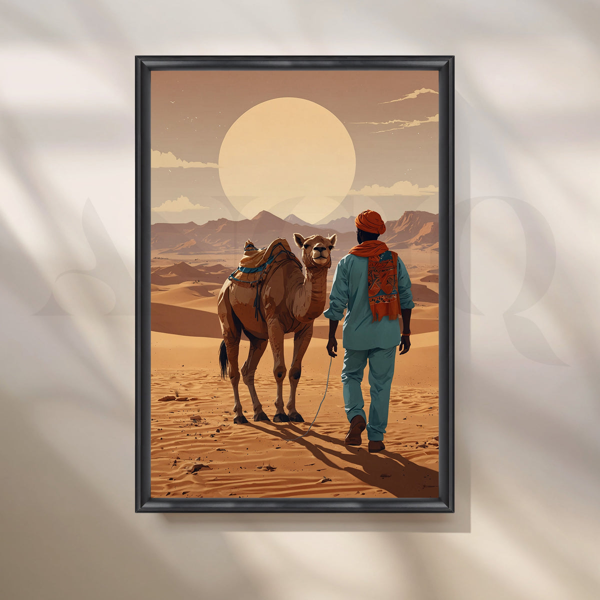 Camel Rider Desert Journey Canvas Artwork – Asha Art Studio – Image 3