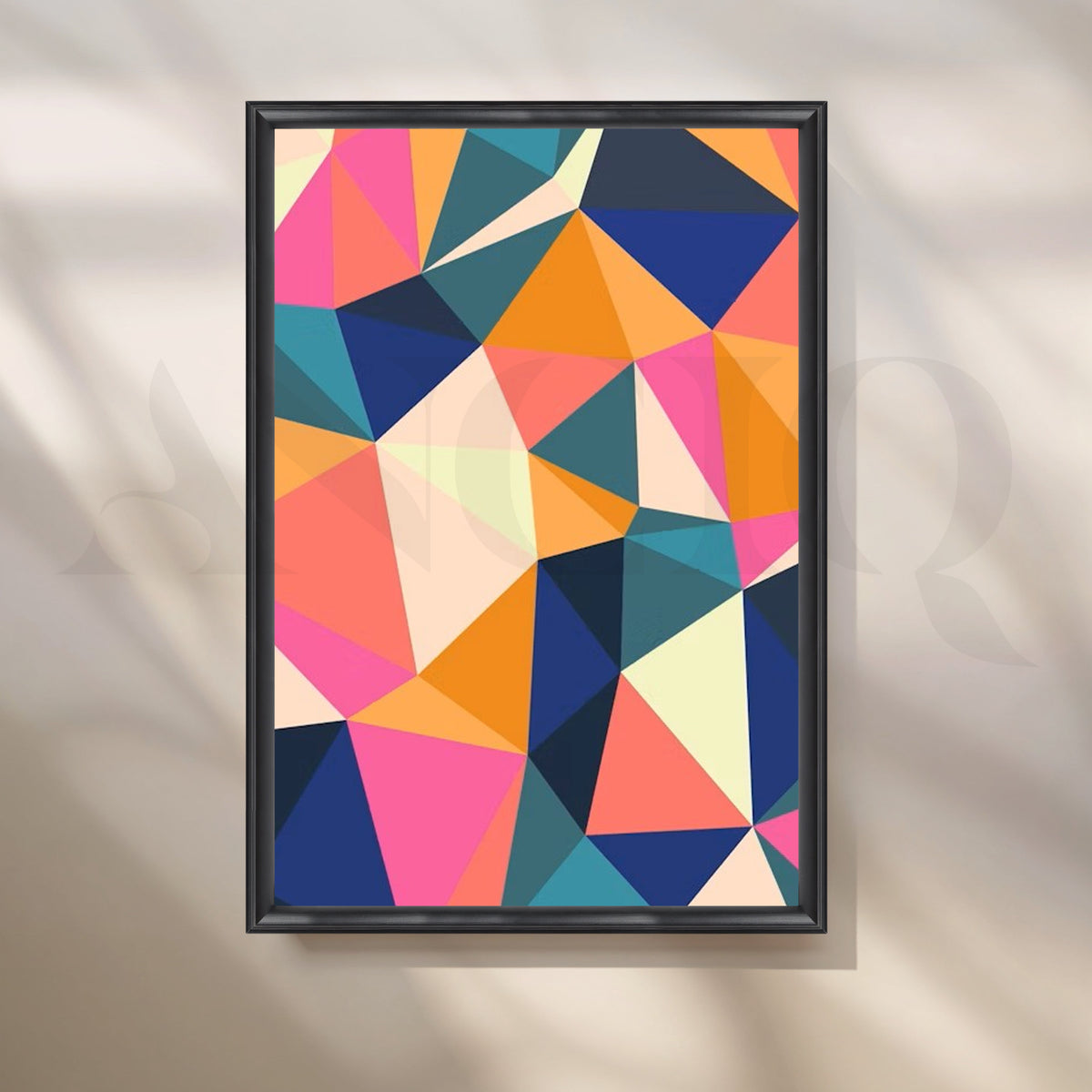 Vibrant Polygon Mosaic Canvas Artwork – Asha Art Studio – Image 3