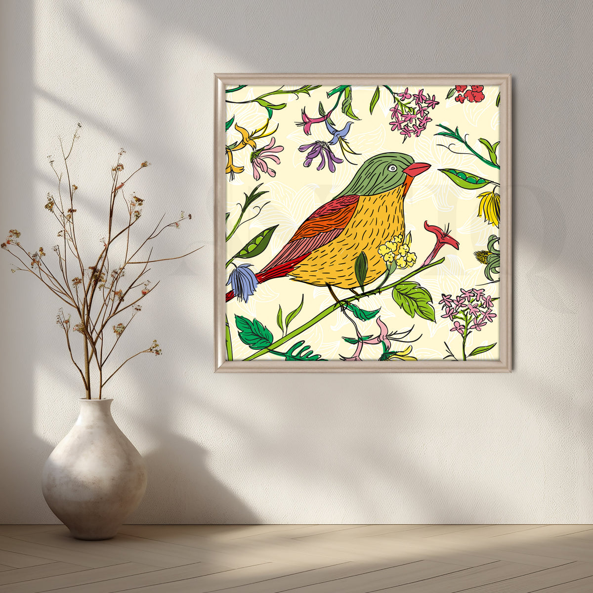 Songbird in Spring Canvas Artwork – Asha Art Studio – Image 4