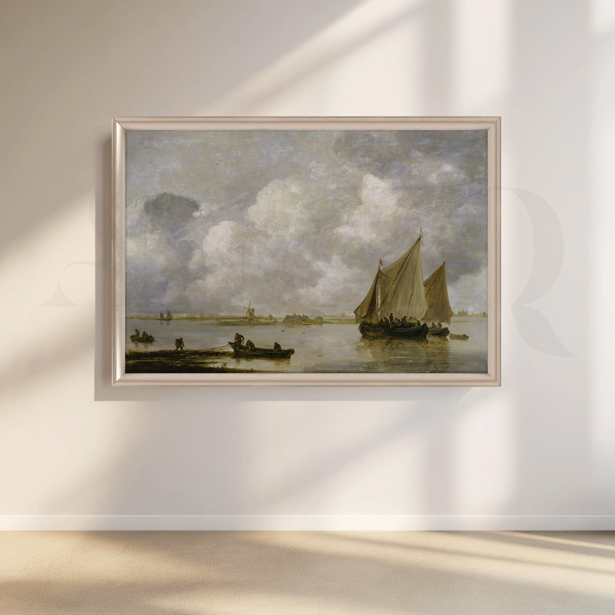 Tranquil Harbor Boats Canvas Artwork – Asha Art Studio – Image 4