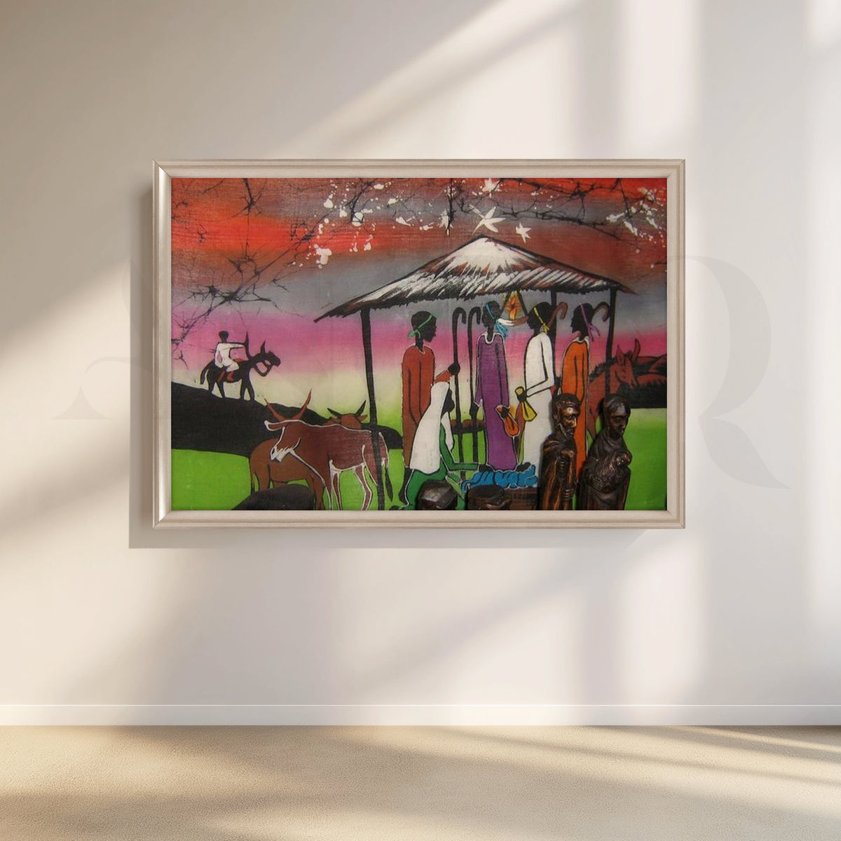 Nativity Village Scene Canvas Artwork – Asha Art Studio – Image 4