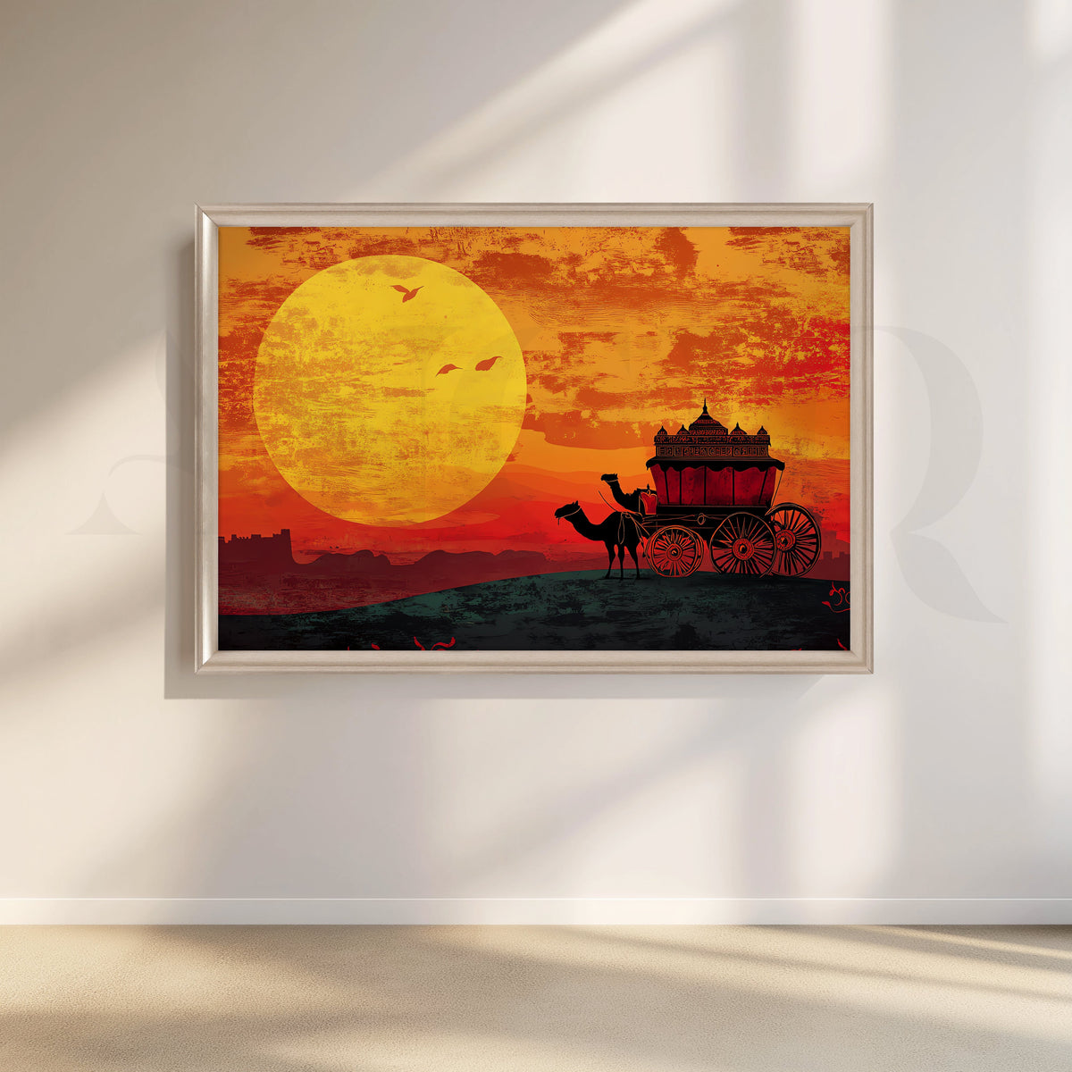 Desert Sunset Caravan Canvas Artwork – Asha Art Studio – Image 4