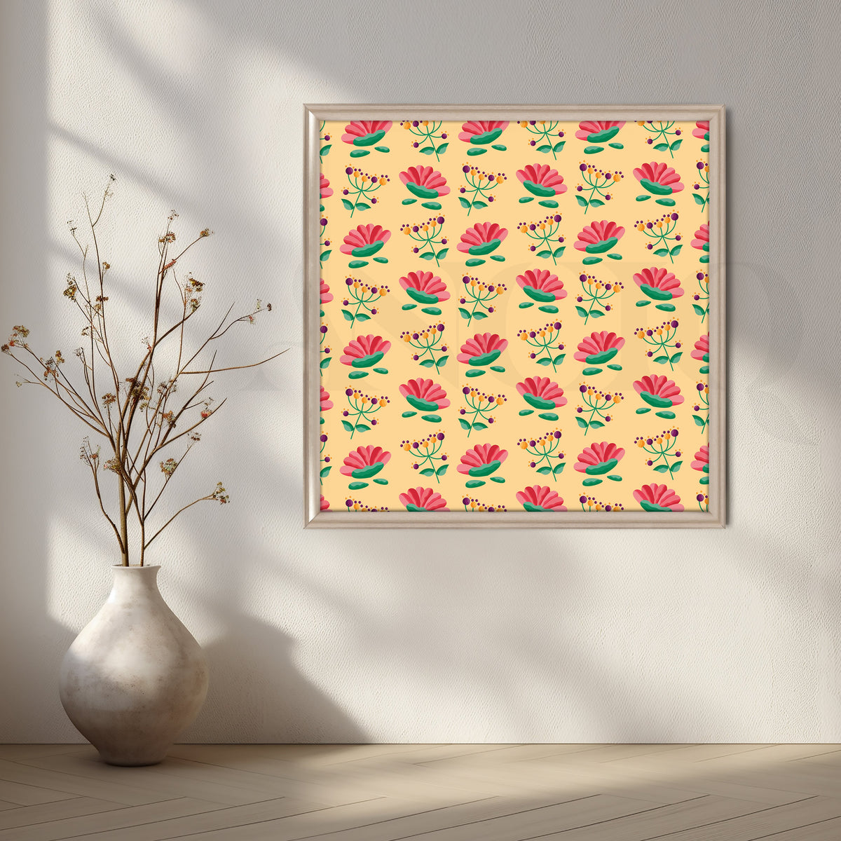 Blooming Petal Repeat Canvas Artwork – Asha Art Studio – Image 4