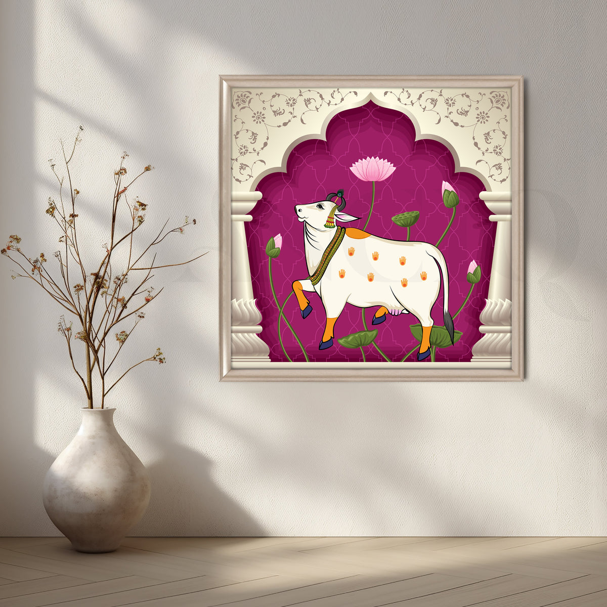 Royal Kamdhenu Canvas Artwork – Asha Art Studio – Image 4