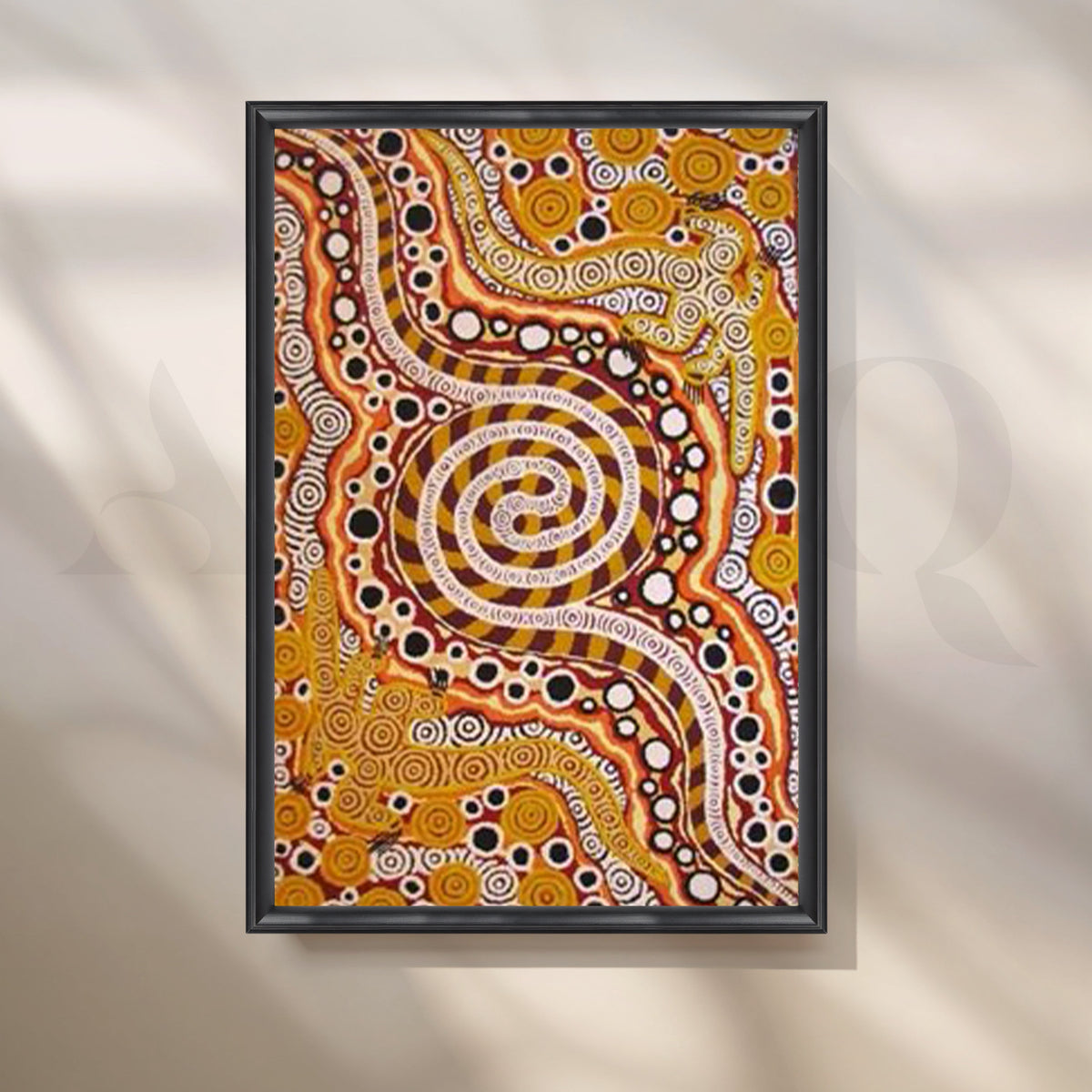 Aboriginal Spiral Pattern Canvas Artwork – Asha Art Studio – Image 3