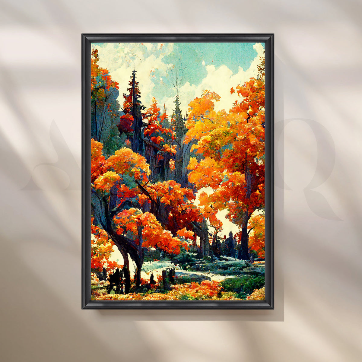Autumn Forest Glow Canvas Artwork – Asha Art Studio – Image 3