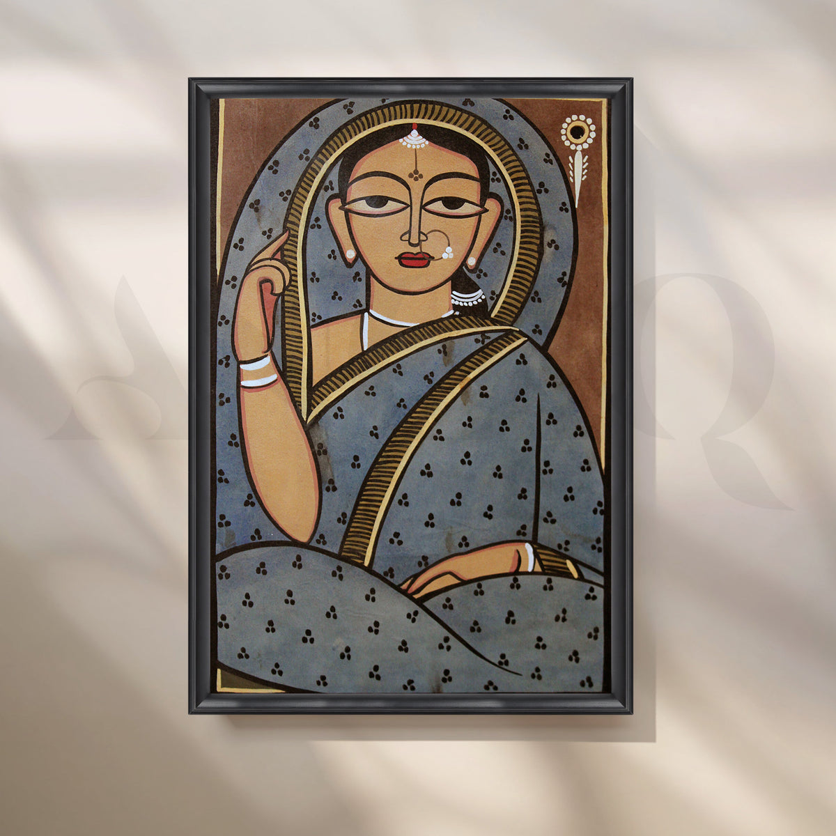 Graceful Indian Woman Portrait Canvas Artwork – Asha Art Studio – Image 3