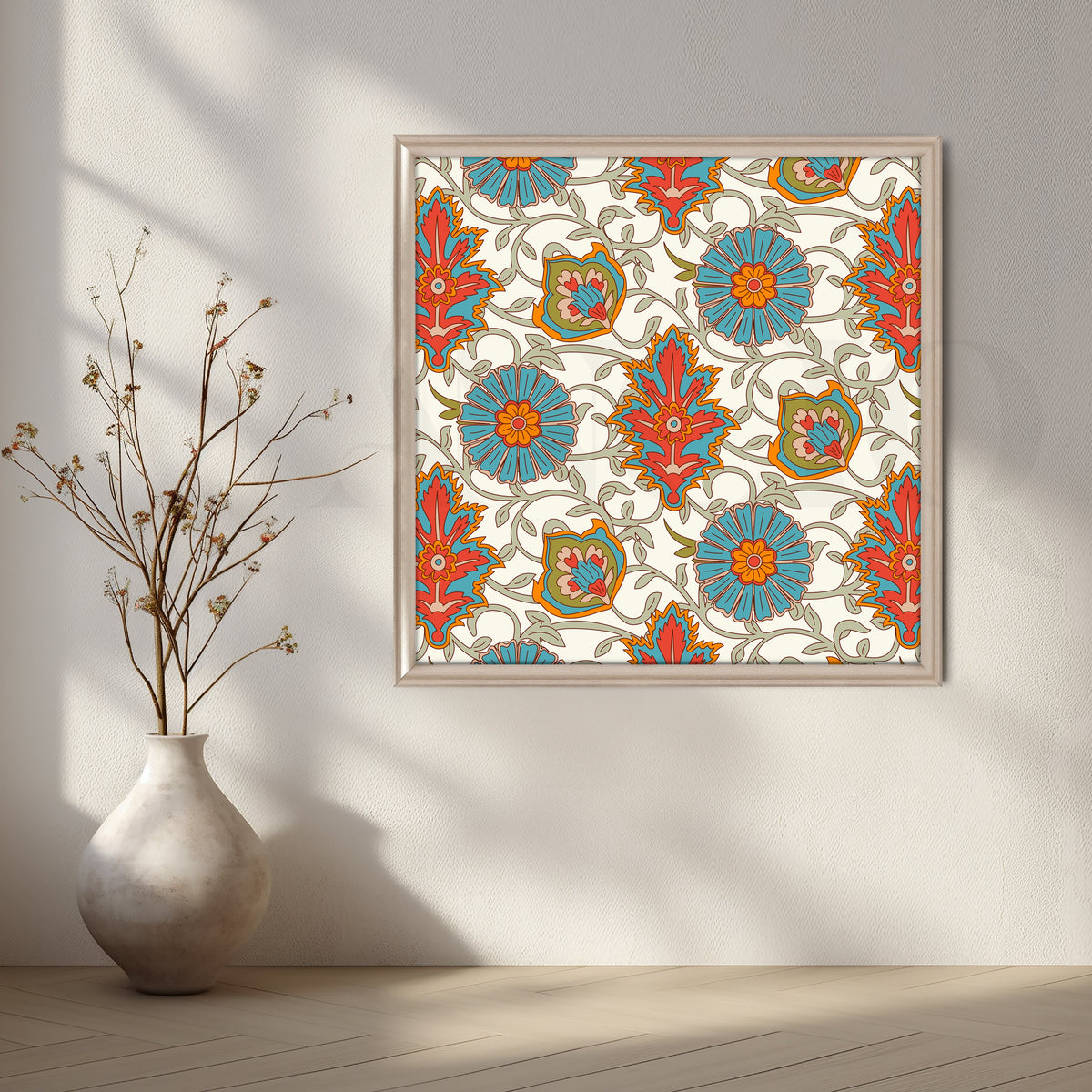 Heritage Floral Pattern Canvas Artwork – Asha Art Studio – Image 4