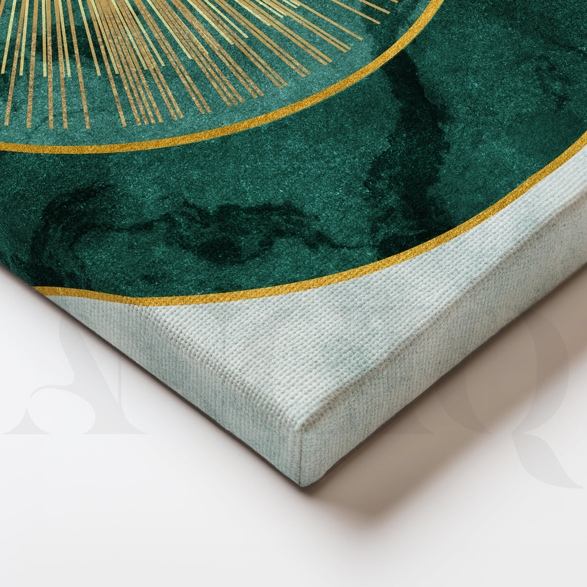 Emerald Geo Aura Gallery Wall – Set of 3 Artworks – Asha Art Studio – Image 2