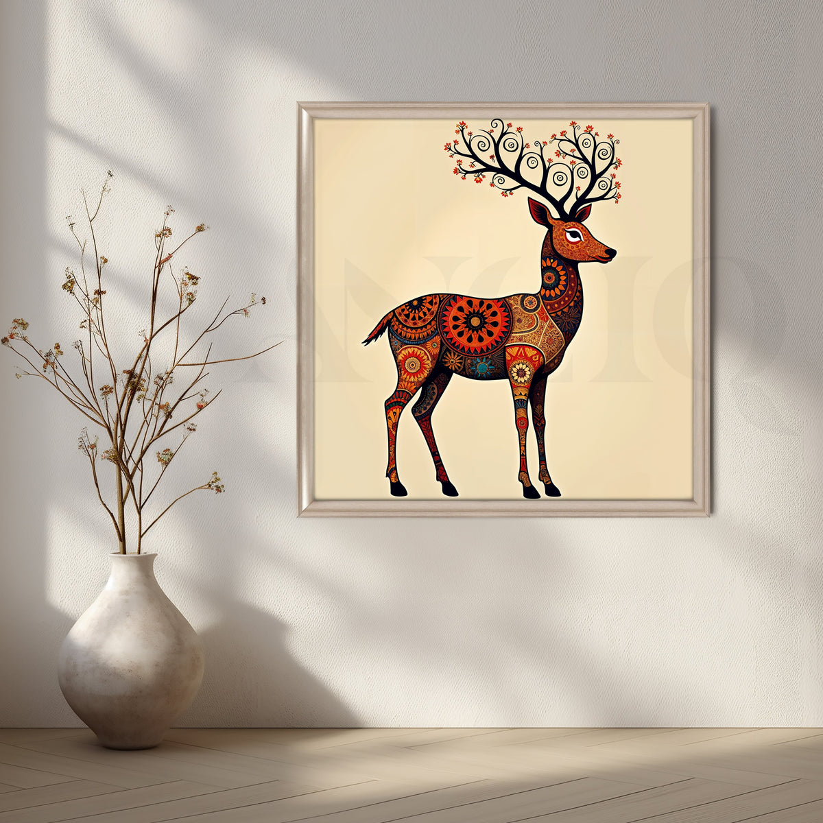 Mandala Stag Canvas Artwork – Asha Art Studio – Image 4
