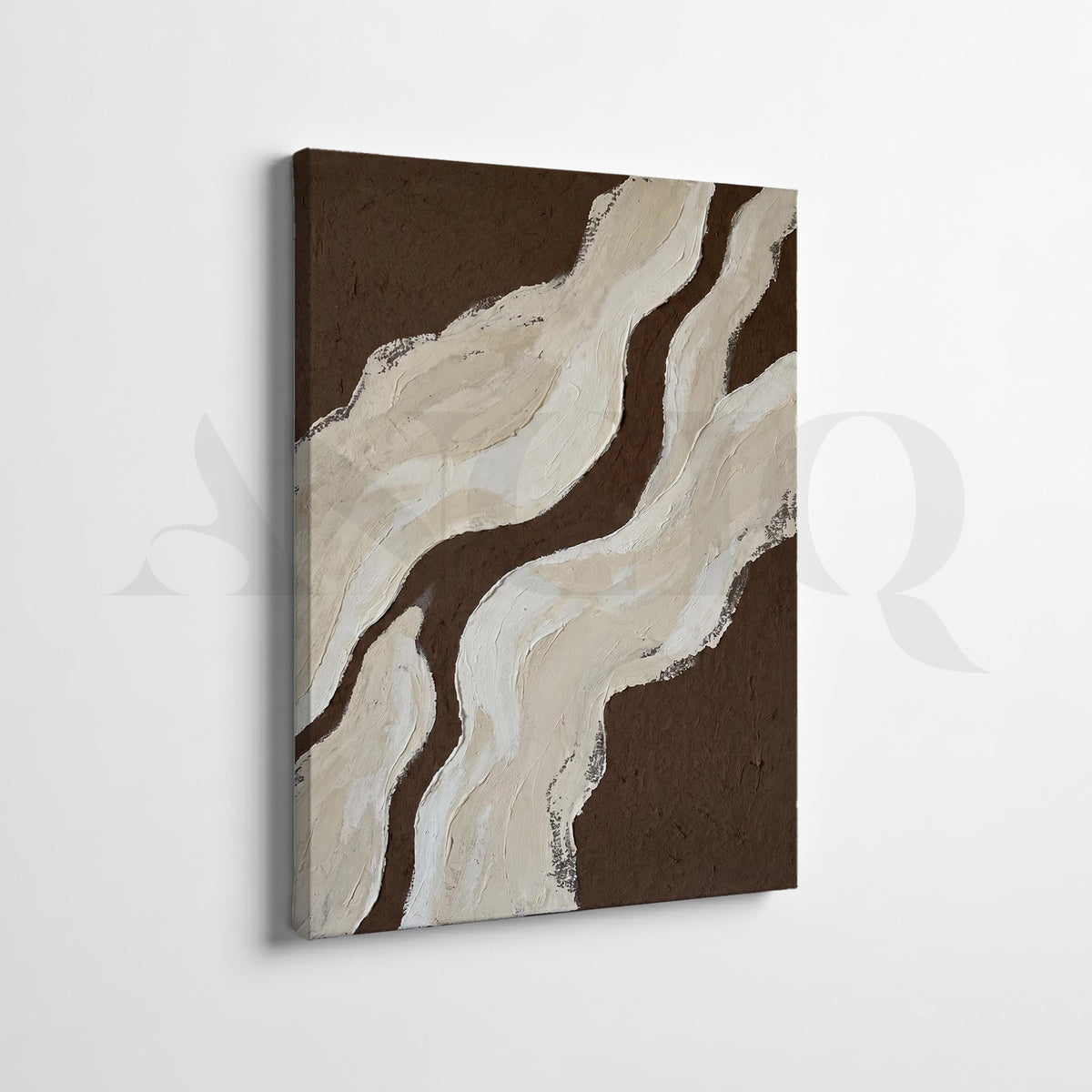 Brown White Flow Abstract Gallery Wall Set of 2 – Asha Art Studio – Image 4