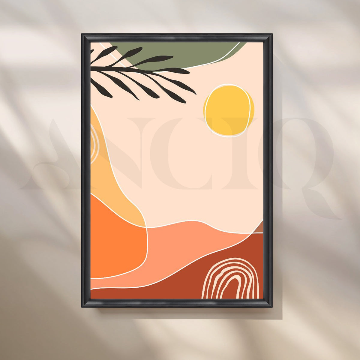 Boho Sunset Abstract Canvas Artwork – Asha Art Studio – Image 3