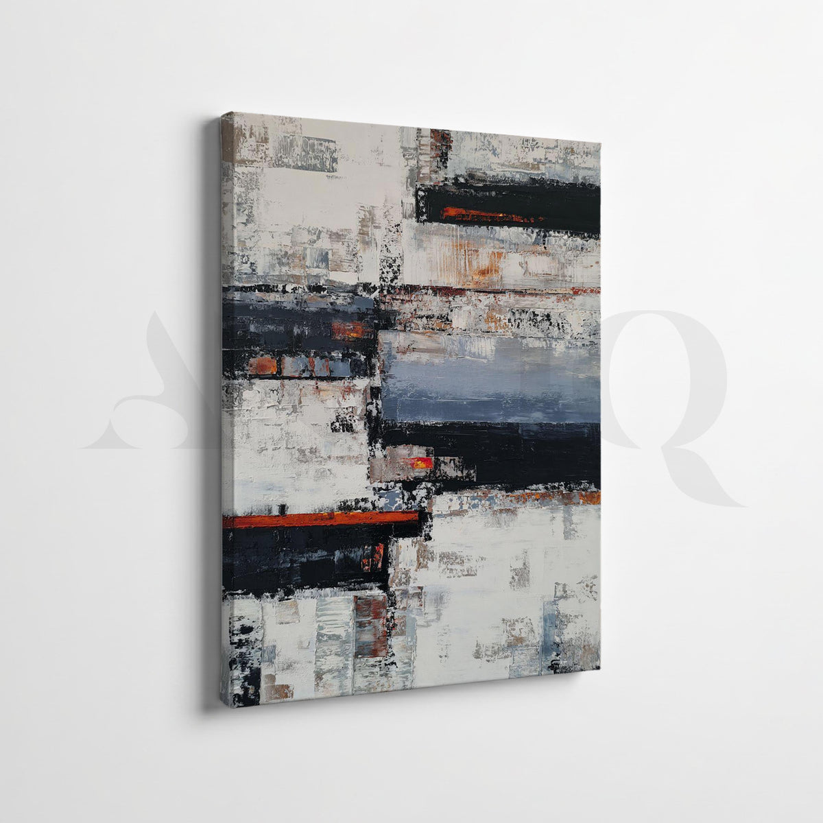 Red Black & White Abstract Gallery Set of 2 – Asha Art Studio – Image 4
