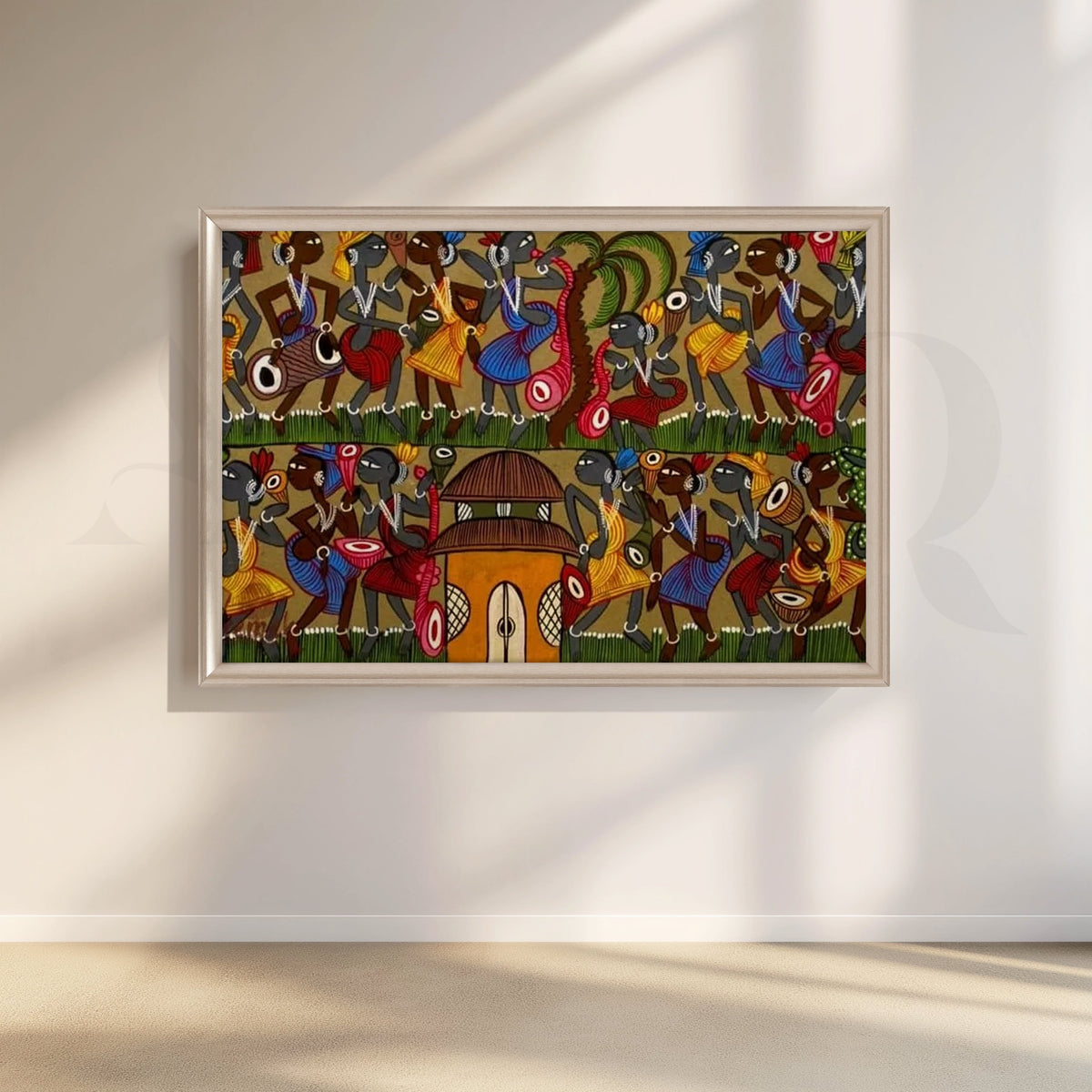 Tribal Festival Rhythm Canvas Artwork – Asha Art Studio – Image 4