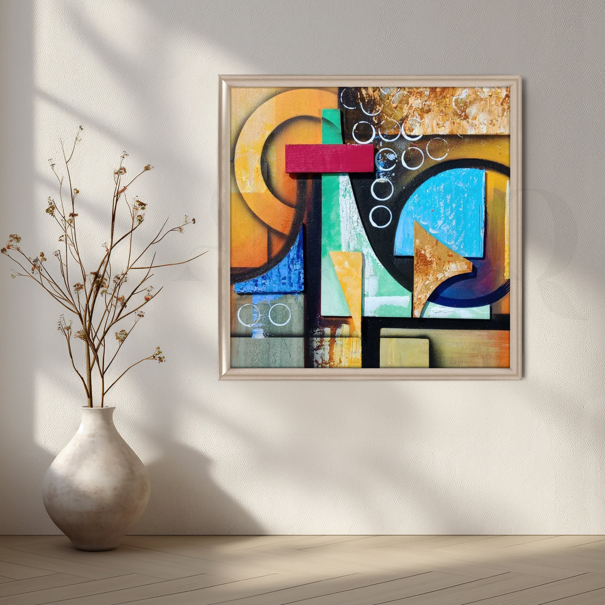 Vibrant Geometric Shapes Artwork – Asha Art Studio – Image 4