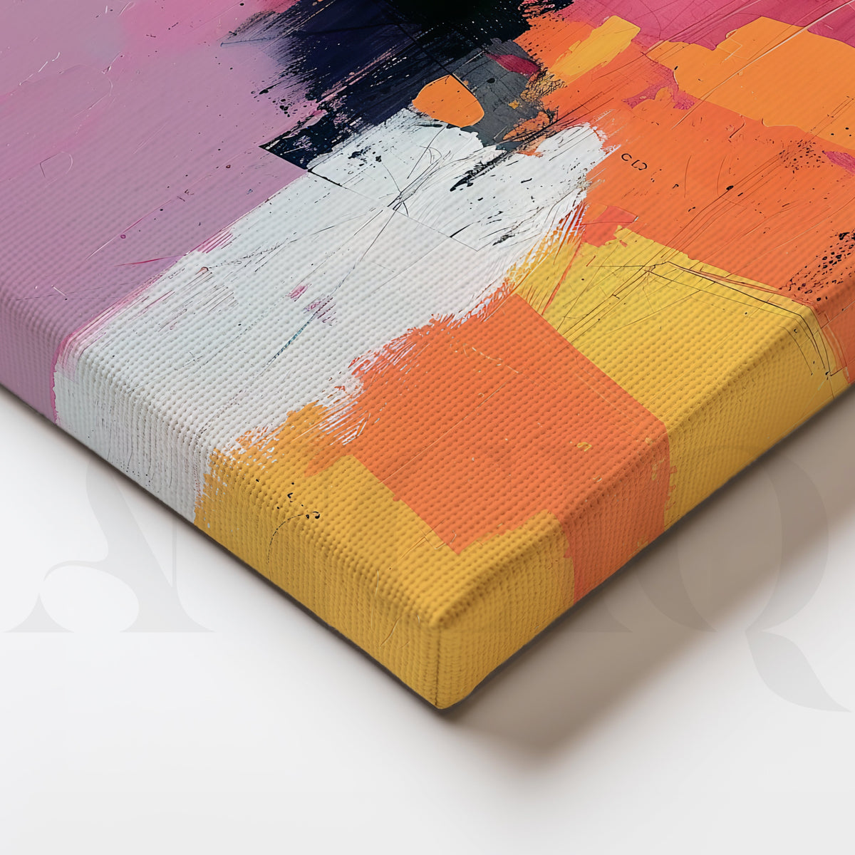 Blush Abstract Blocks Gallery Wall – Set of 3 Artworks – Asha Art Studio – Image 2