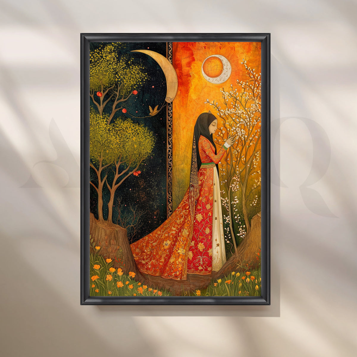 Two Moons of Her Story Canvas Artwork – Asha Art Studio – Image 3