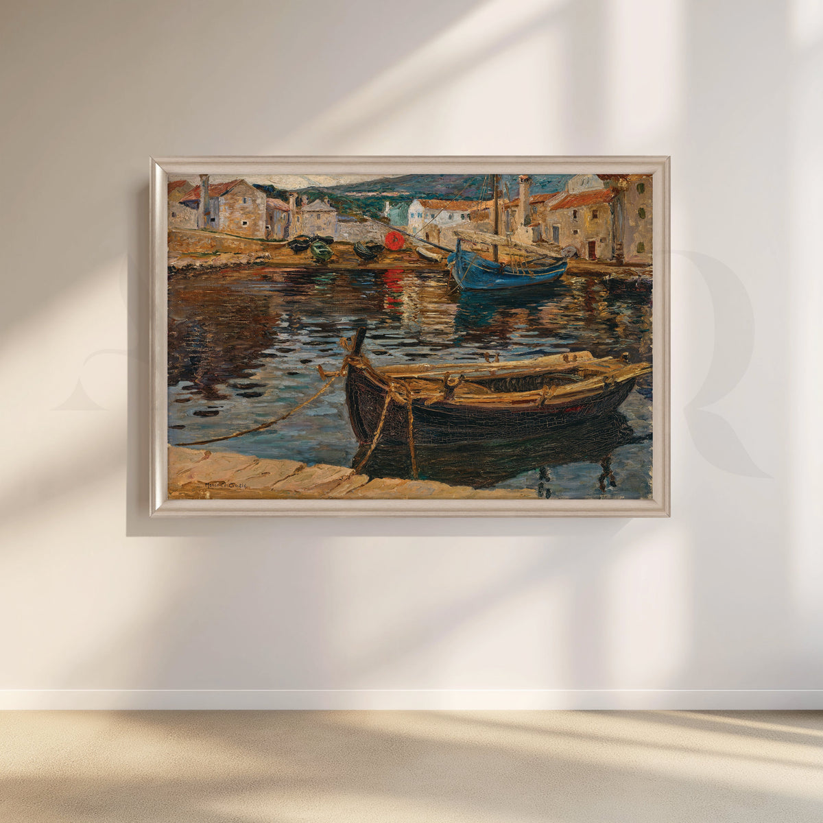Rustic Fishing Reflections Canvas Artwork – Asha Art Studio – Image 4
