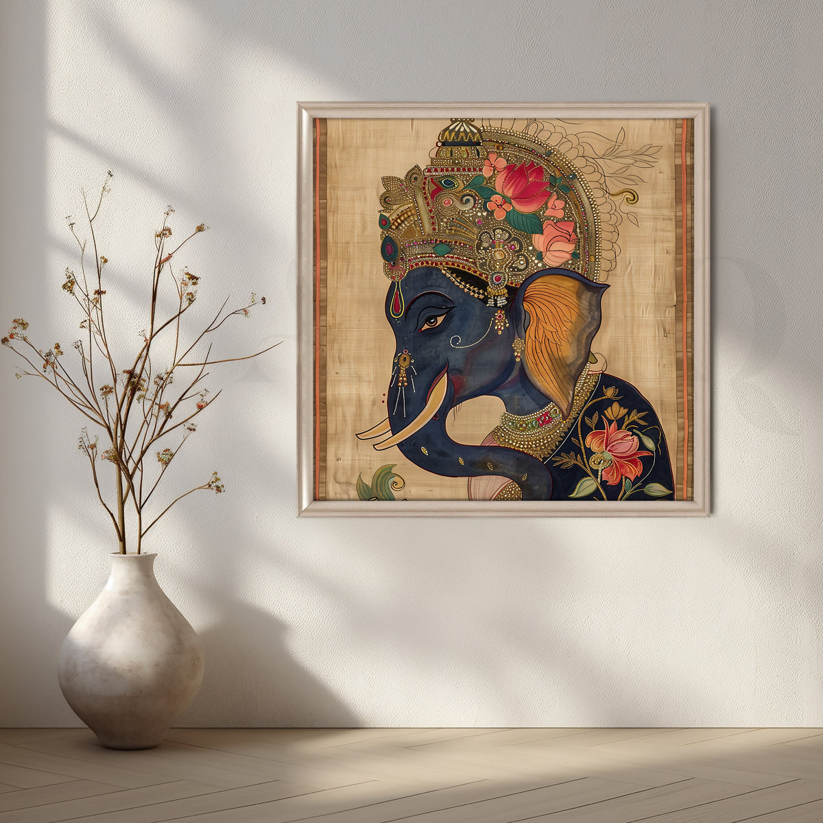 Regal Ganesha Canvas Artwork – Asha Art Studio – Image 4
