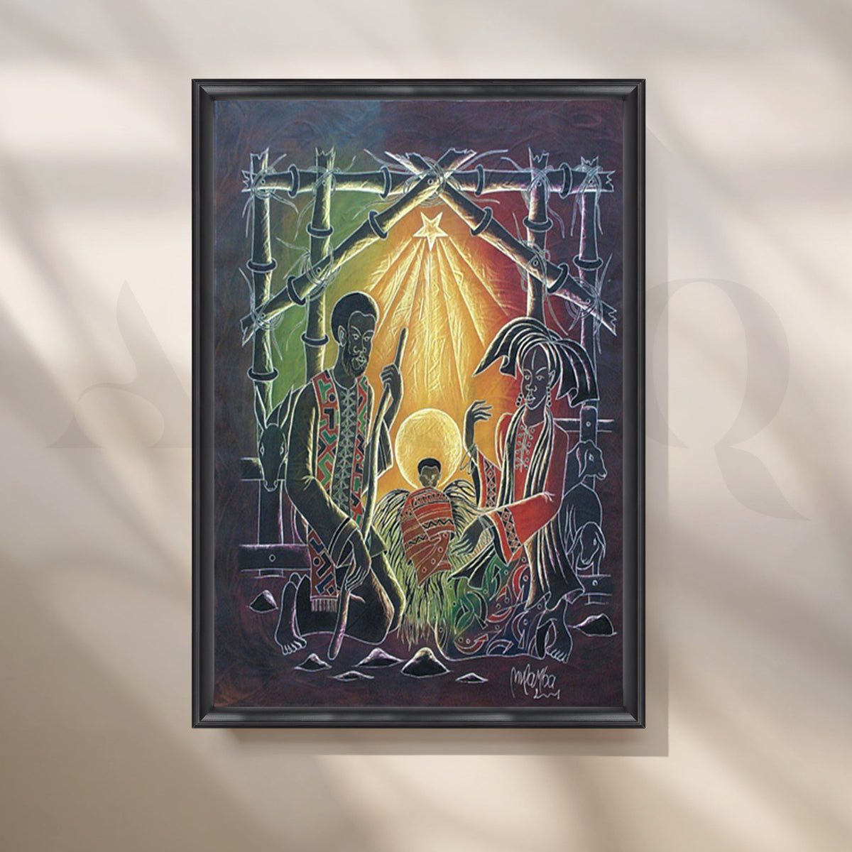 African Nativity Scene Canvas Artwork – Asha Art Studio – Image 3
