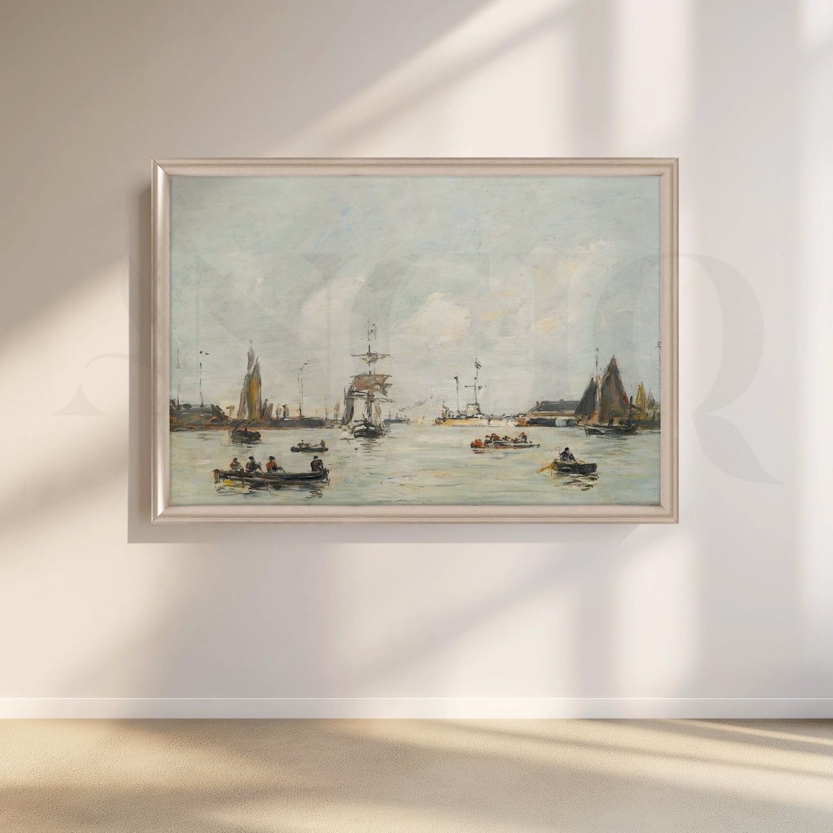 Harbor Calm with Boats Canvas Artwork – Asha Art Studio – Image 4