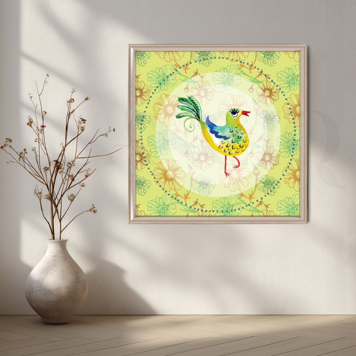 Sunny Songbird Canvas Artwork – Asha Art Studio – Image 4