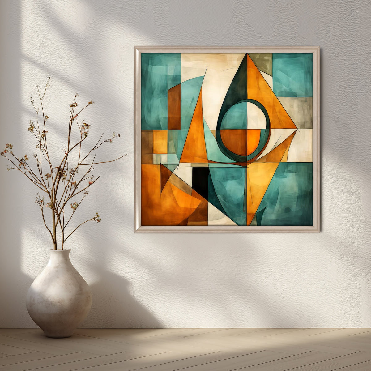 Teal and Amber Canvas Artwork – Asha Art Studio – Image 4
