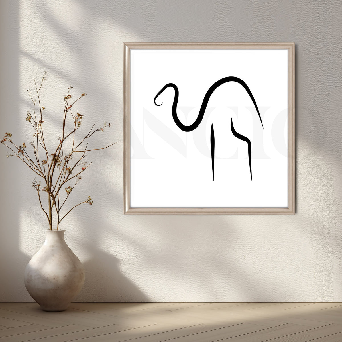 Camel Line Art Canvas Artwork – Asha Art Studio – Image 4
