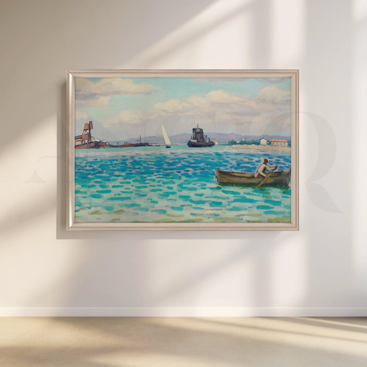 Turquoise Bay Rowboat Canvas Artwork – Asha Art Studio – Image 4
