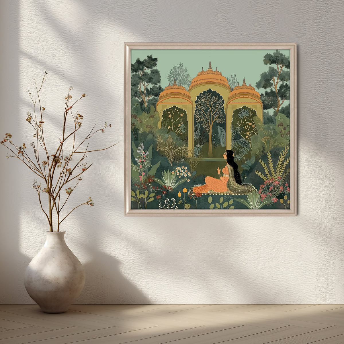 Temple Garden Dreams Canvas Artwork – Asha Art Studio – Image 4