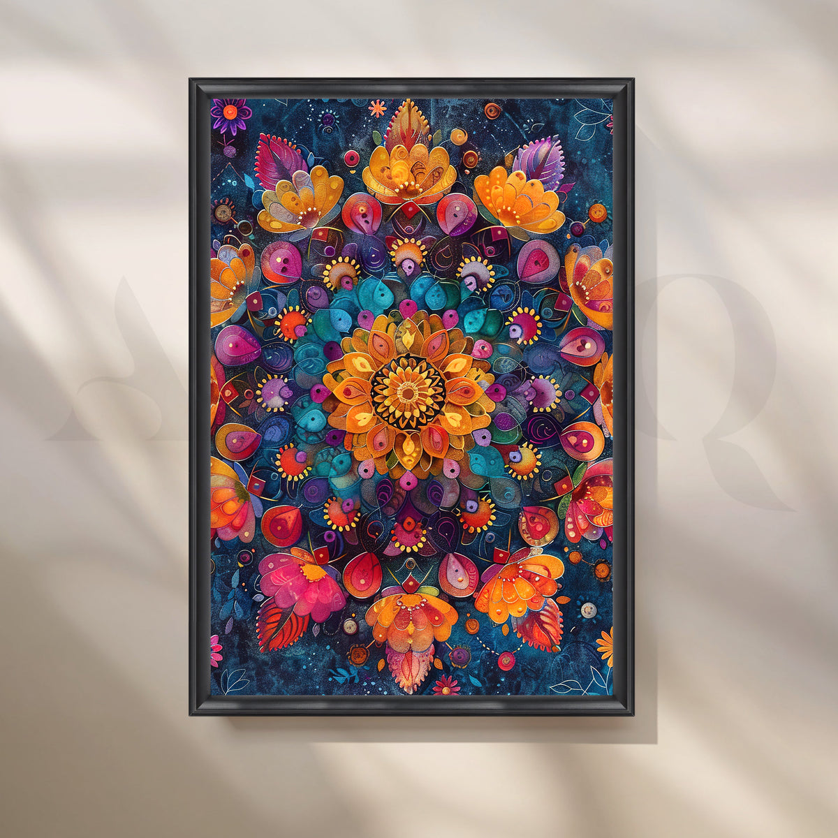Mystic Mandala Bloom Canvas Artwork – Asha Art Studio – Image 3