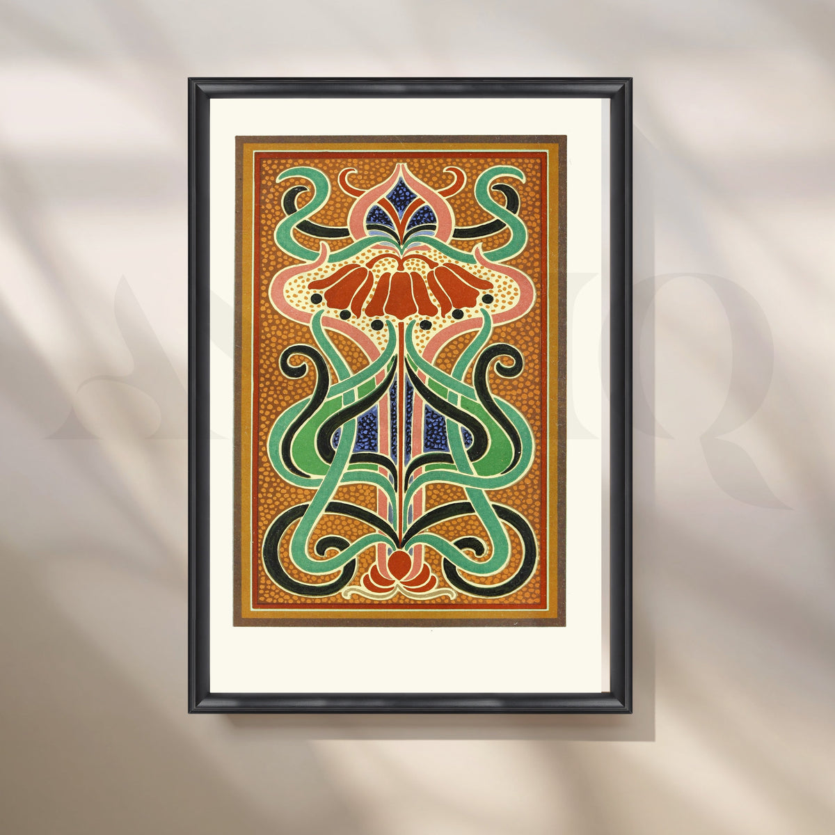 Nouveau Floral Panel Canvas Artwork – Asha Art Studio – Image 3