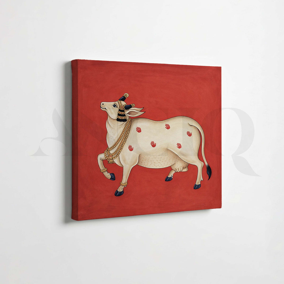 Pichwai Cow Heritage Gallery Wall Set of 4 – Asha Art Studio – Image 4