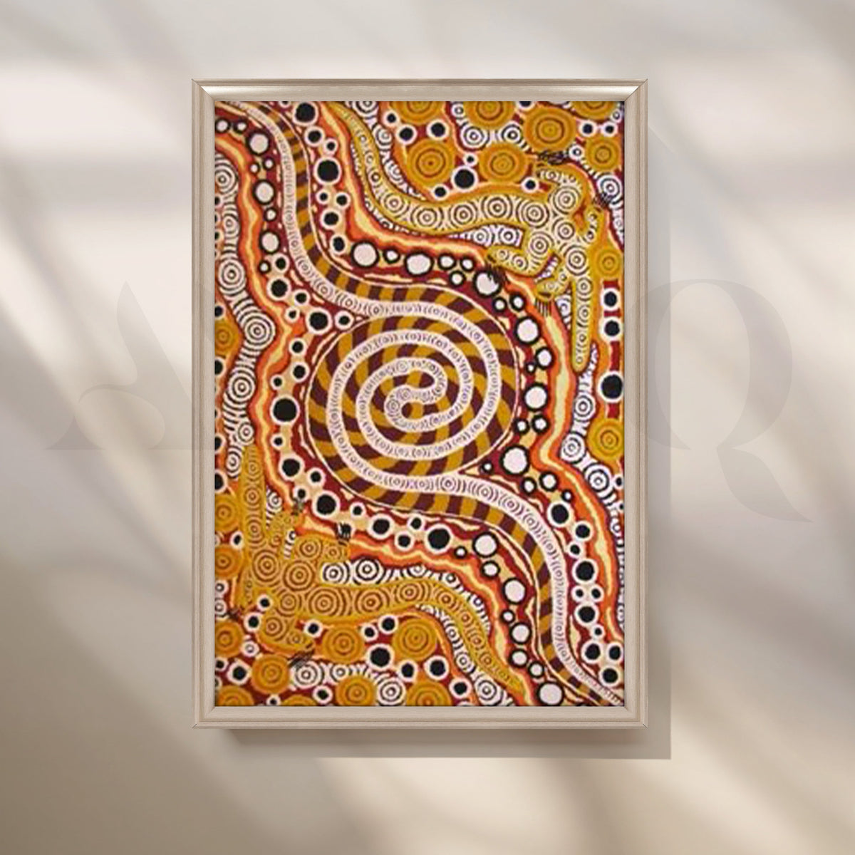Aboriginal Spiral Pattern Canvas Artwork – Asha Art Studio – Image 4
