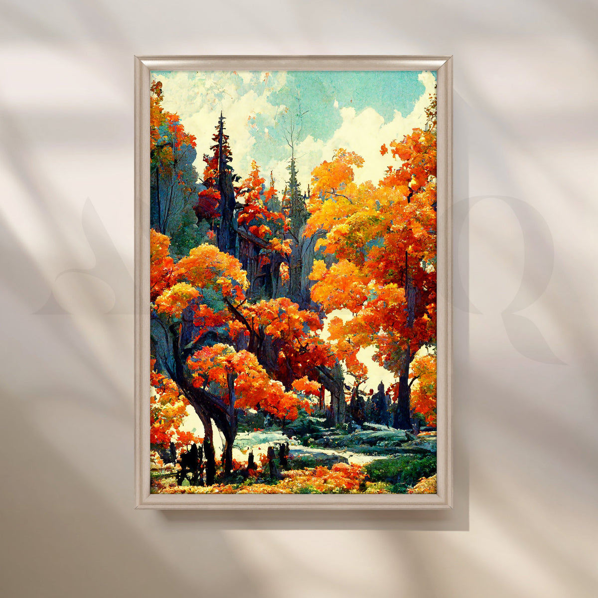 Autumn Forest Glow Canvas Artwork – Asha Art Studio – Image 4