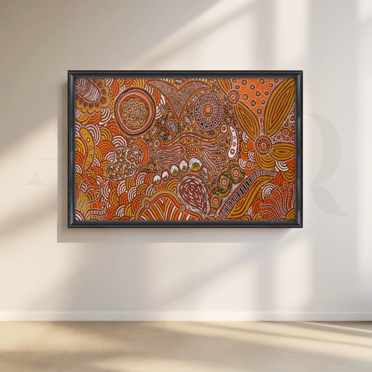 Terracotta Tribal Abstract Canvas Artwork – Asha Art Studio – Image 3