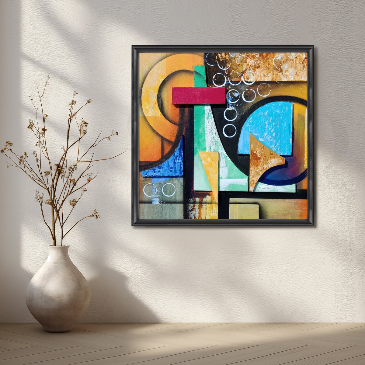 Vibrant Geometric Shapes Artwork – Asha Art Studio – Image 3