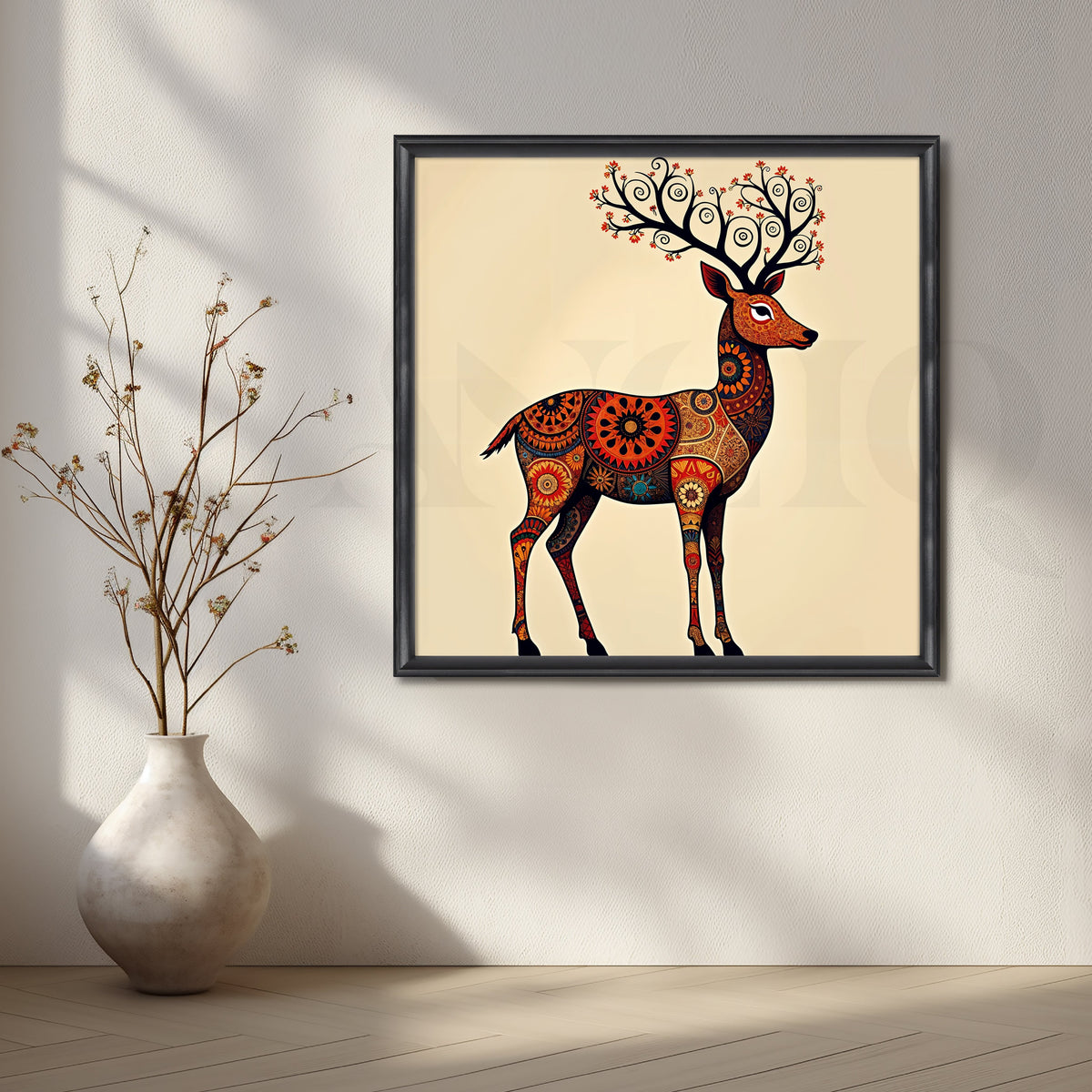 Mandala Stag Canvas Artwork – Asha Art Studio – Image 3