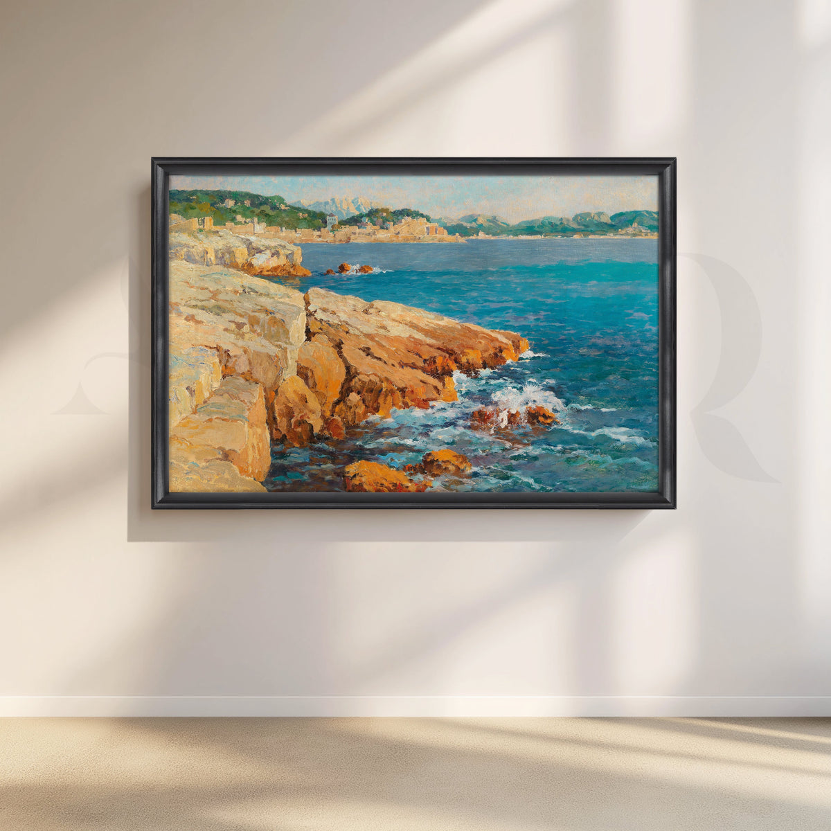 Golden Shoreline Vista Canvas Artwork – Asha Art Studio – Image 3