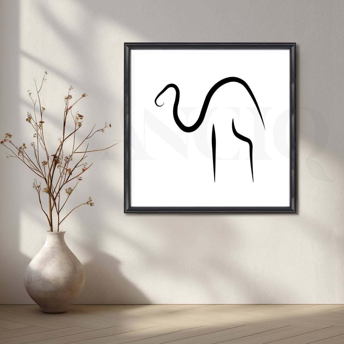 Camel Line Art Canvas Artwork – Asha Art Studio – Image 3