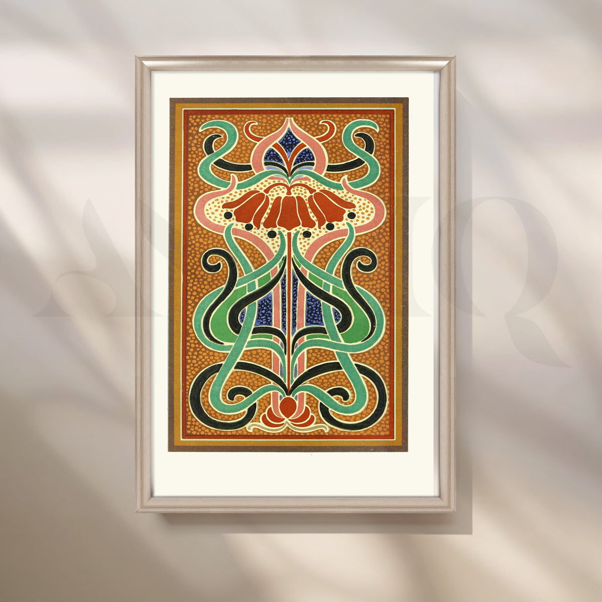 Nouveau Floral Panel Canvas Artwork – Asha Art Studio – Image 4