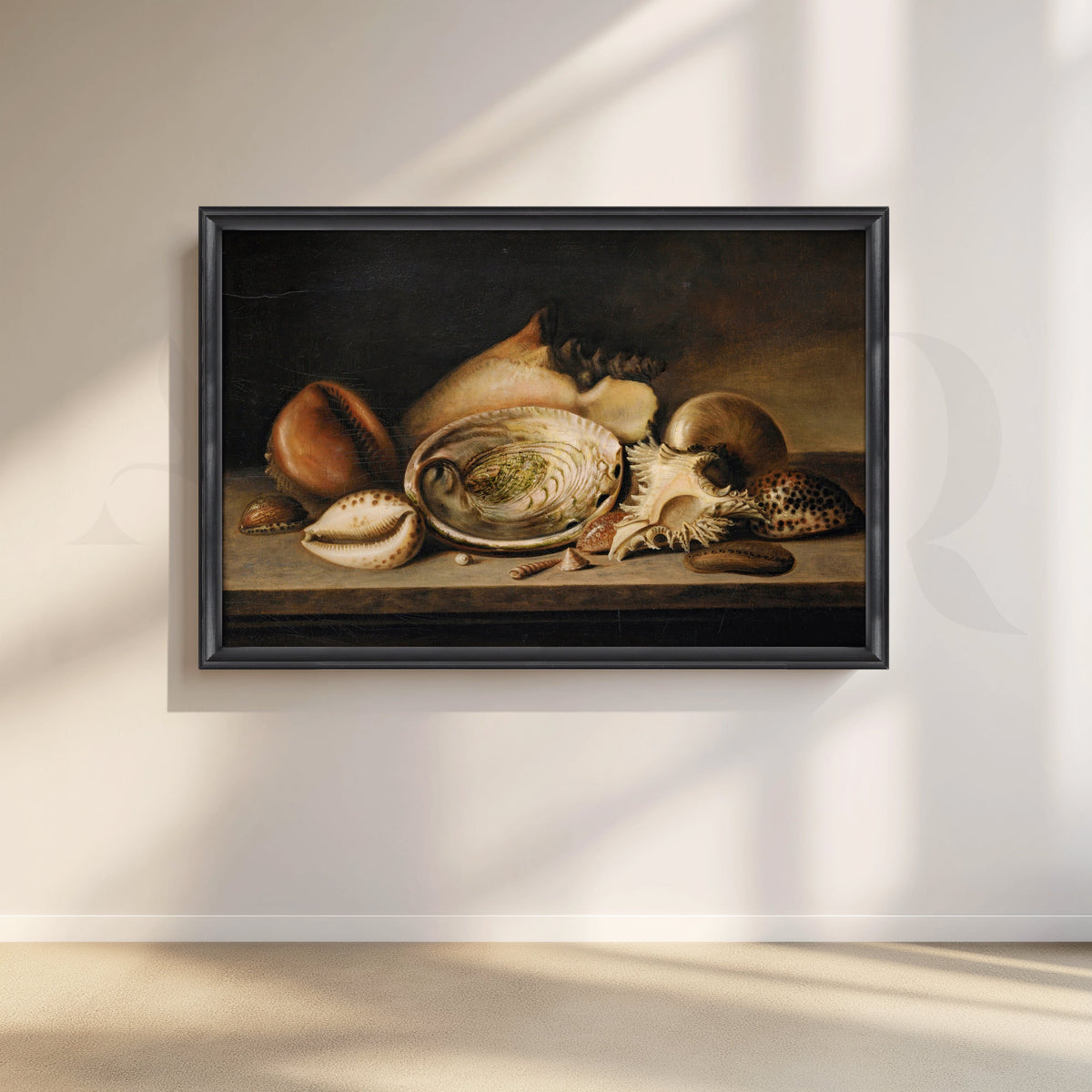 Vintage Seashell Still Life Canvas – Asha Art Studio – Image 3