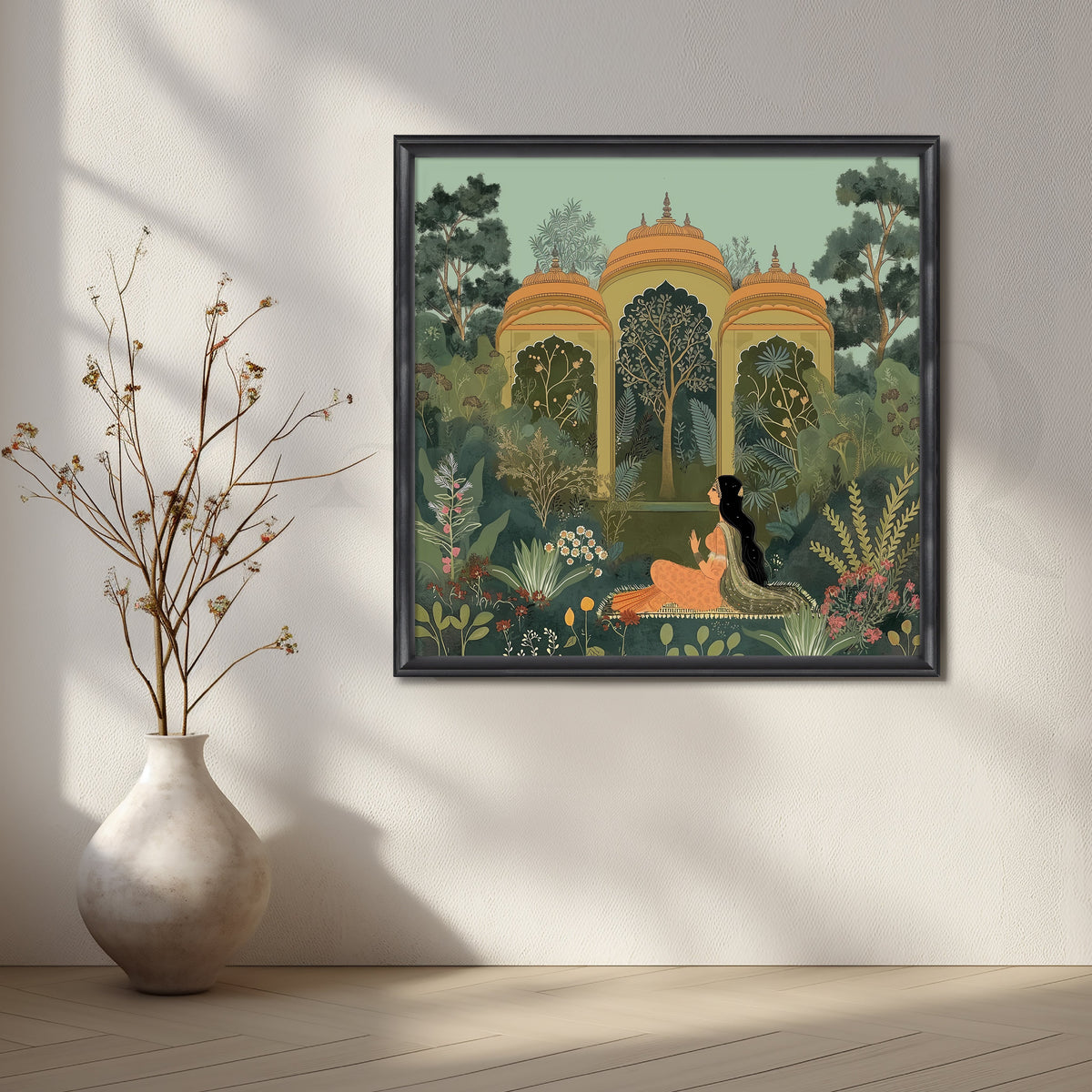 Temple Garden Dreams Canvas Artwork – Asha Art Studio – Image 3