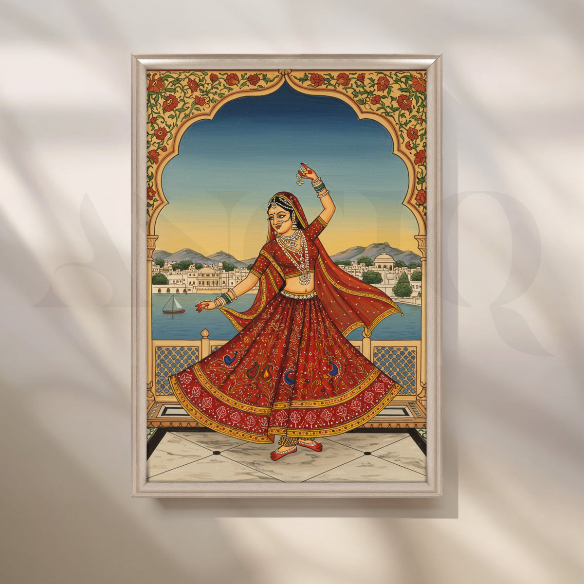 Lake Palace Dancer Canvas Artwork – Asha Art Studio – Image 4