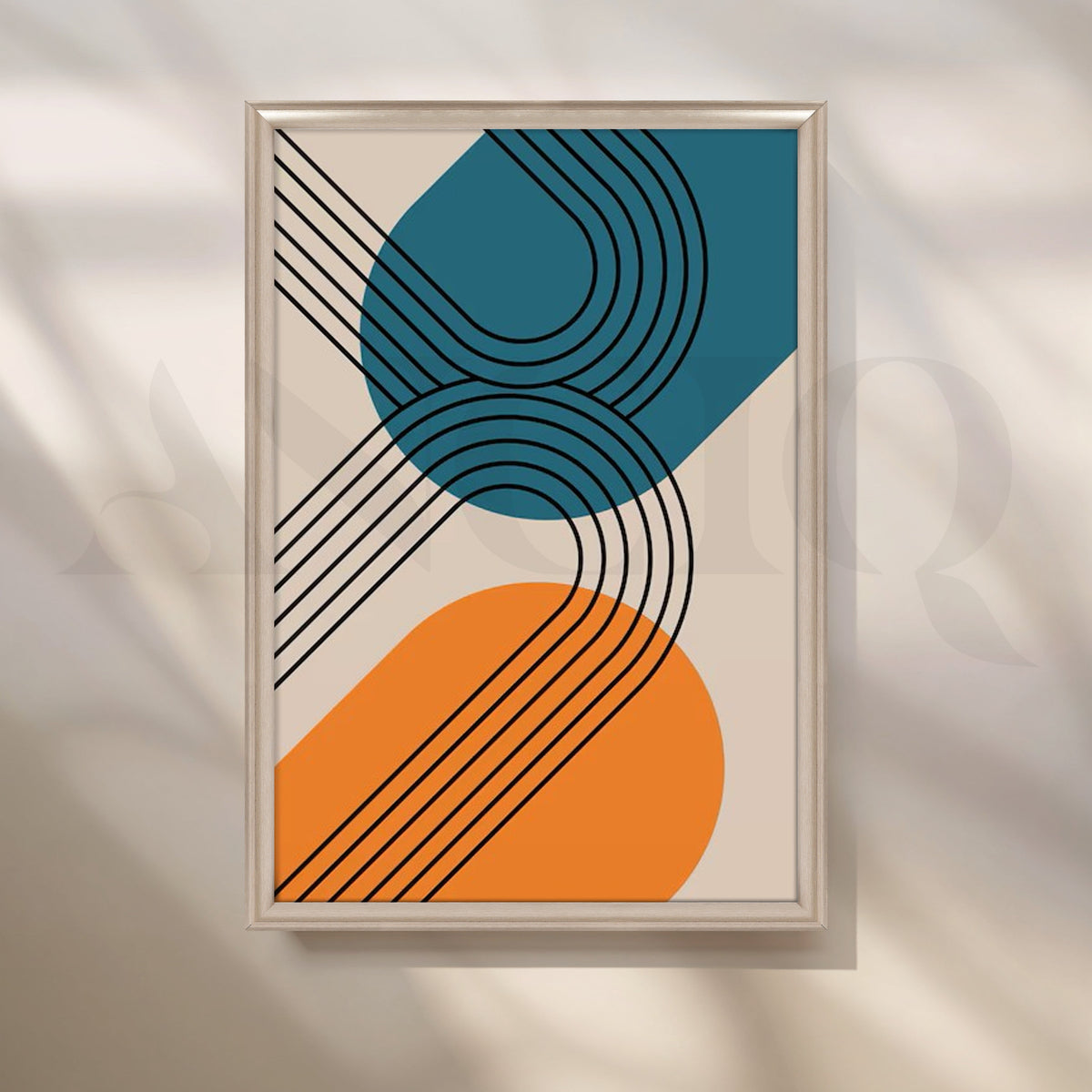 Mid Century Geometric Canvas Artwork – Asha Art Studio – Image 4